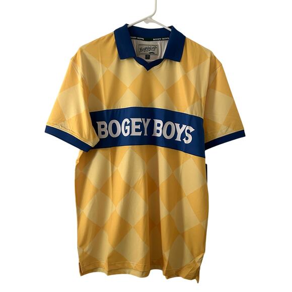 Bogey Boys Athletic Golf Checkered Polo Performance Pullover M Medium New - Picture 1 of 7